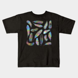 Iridescent Feathers Kids T-Shirt